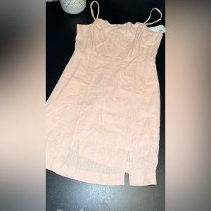 Forever 21 Blush Pink Bodycon Mini Dress with Slit & Spaghetti strap Size S NWT